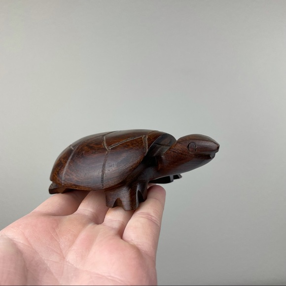 VTG Ironwood Hand Carved Turtle Tortoise Small Figurine Made in Mexico MCM Bohem - Picture 15 of 15